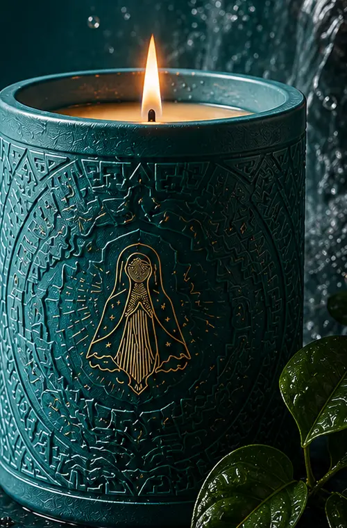 Campaign artwork for the Ātl Water ritual candle.