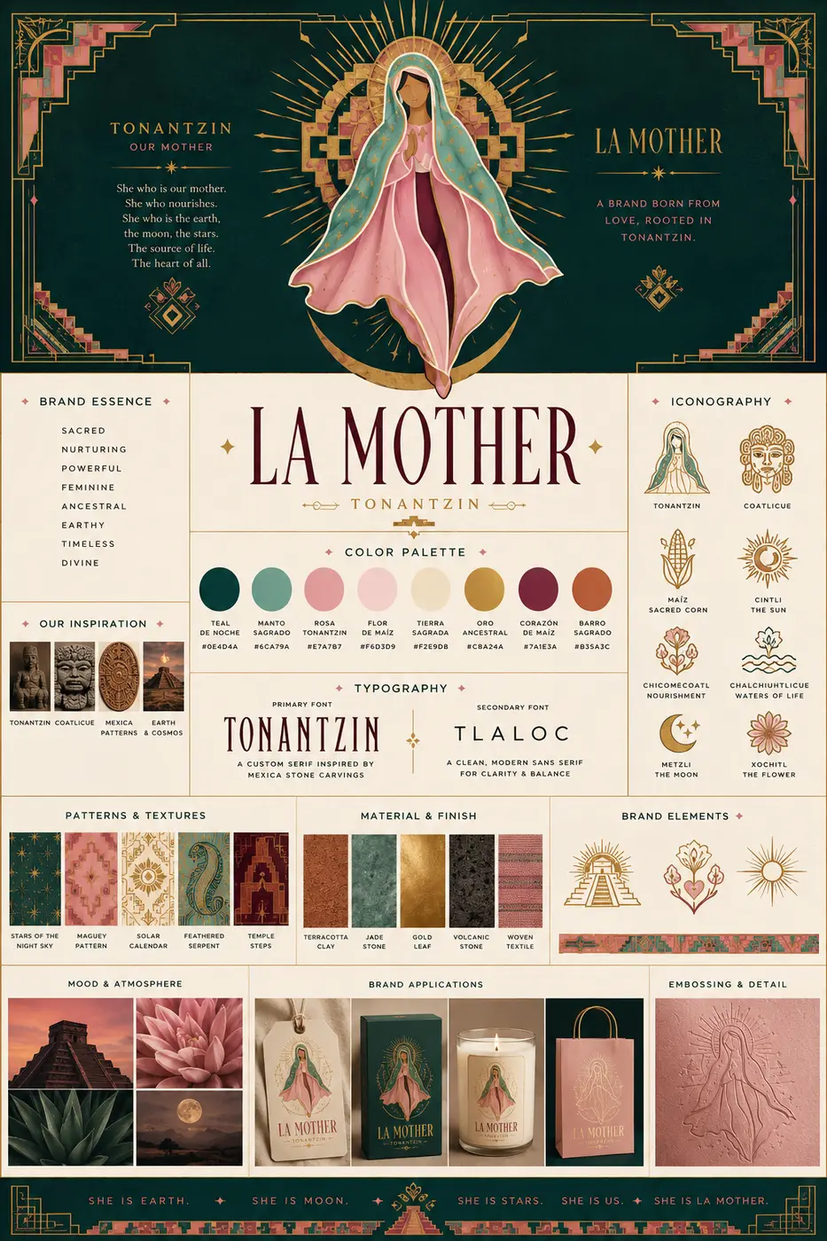 La Mother brand board used as temporary art-direction reference.